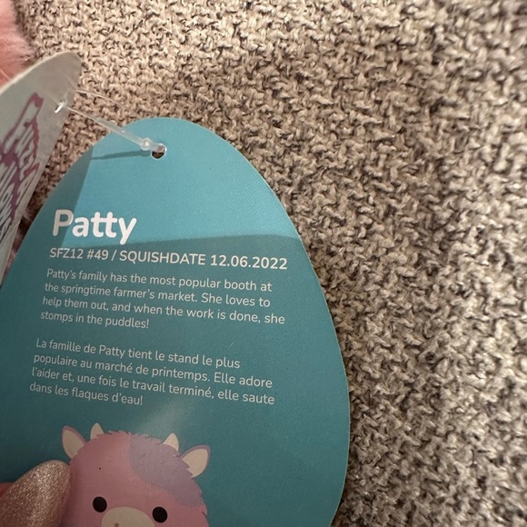 Nwt 12" Patty Fuzzamallow Purpe & Pink Cow Squishmallow - Picture 5 of 6